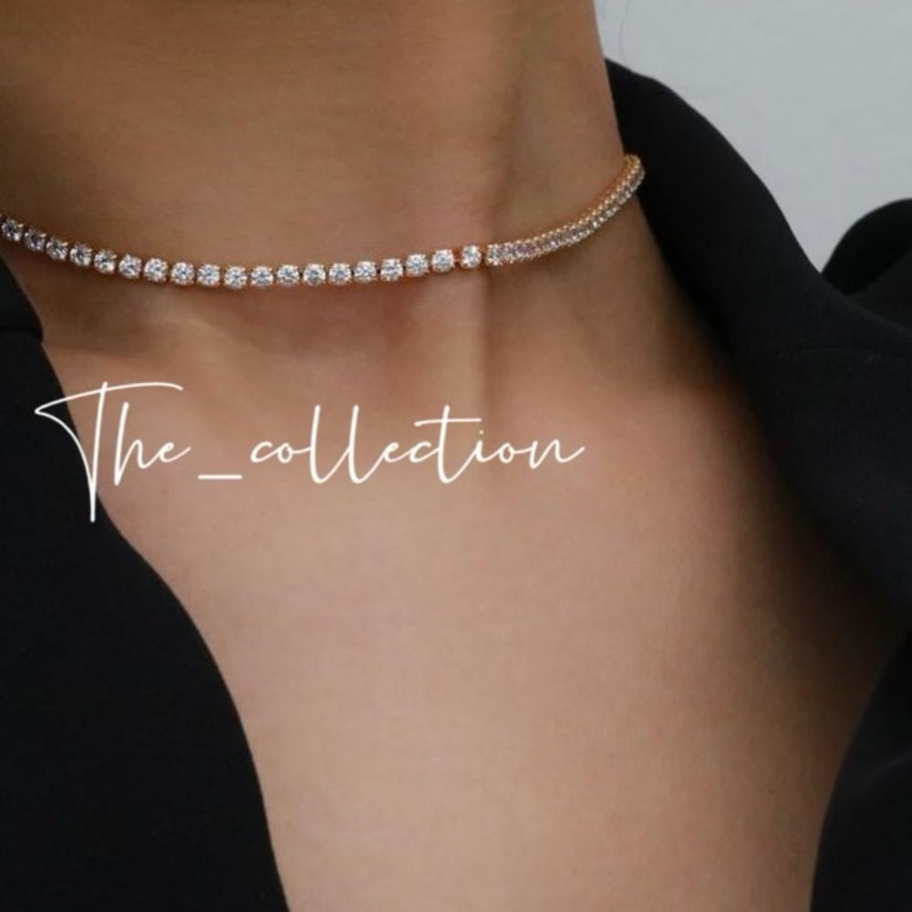 GOLD TENNIS DIAMOND NECKLACE